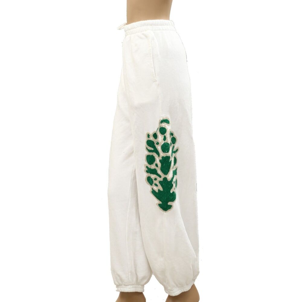 Free People FP Movement All Star Embroidered Trouser Pants White Soft L 287388 - Picture 4 of 9